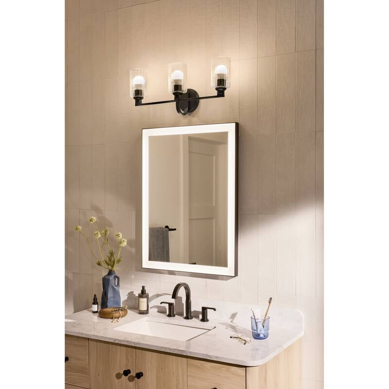 Kichler 55226FLU Gioe 3 Light 24" Wide Vanity Light with Clear Fluted