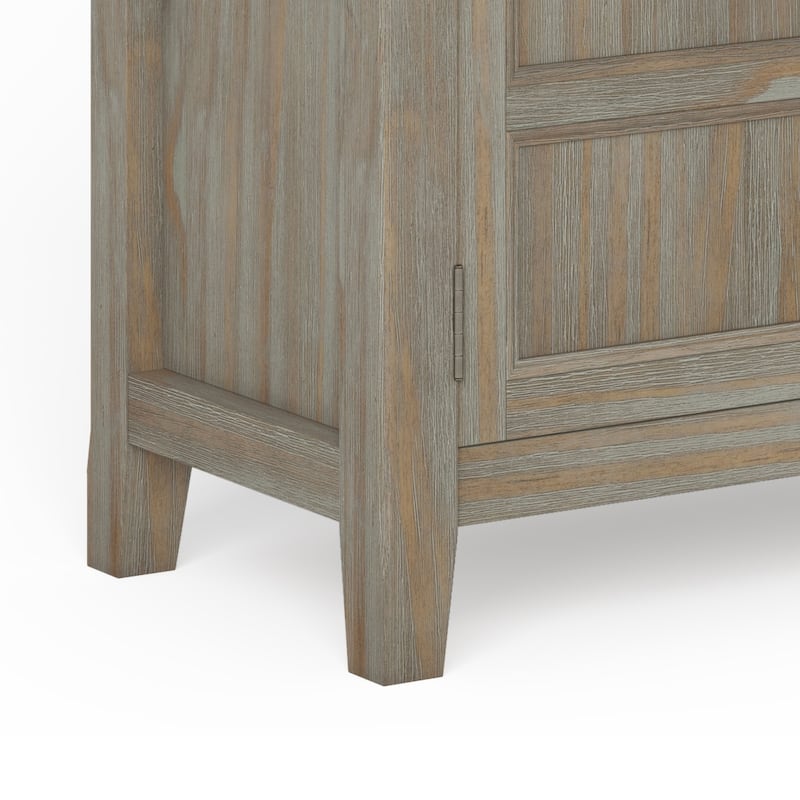 WYNDENHALL Portland SOLID WOOD 30 inch Wide Transitional Low Storage Cabinet - 30"w x 14"d x 31"h