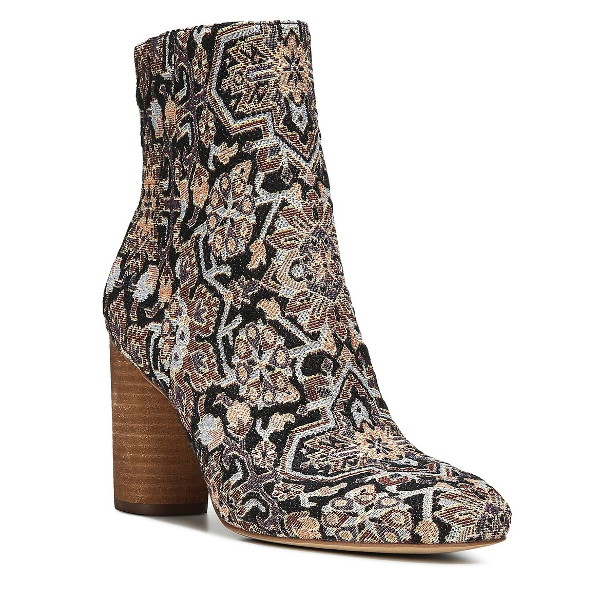 corra stacked heel bootie