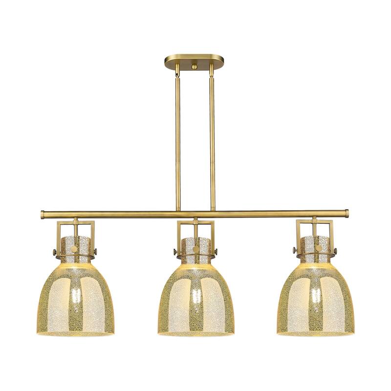 Innovations Lighting 411-3I-16-42 Newton Bell Linear Newton Bell 3 - Brushed Brass / Mercury