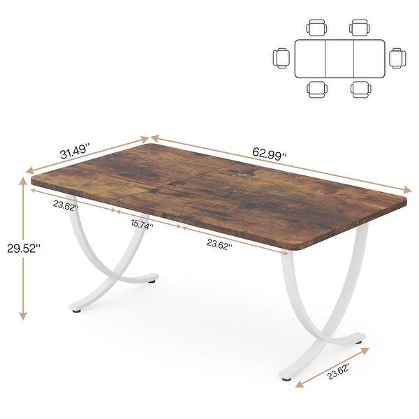 63 Inch Rustic Rectangular Dining Table for 4 to 6 - Bed Bath & Beyond ...