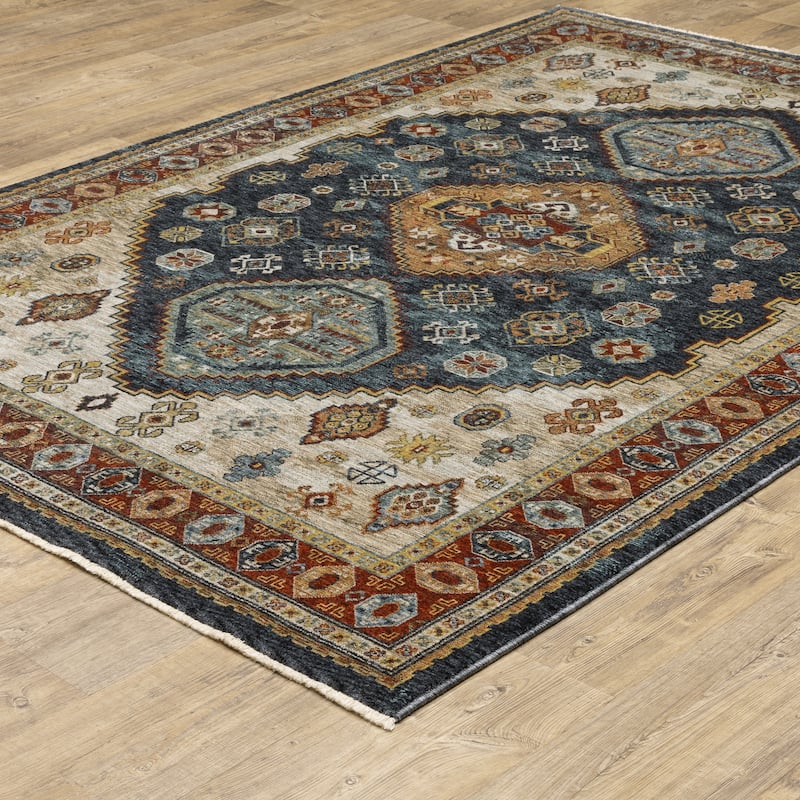 Style Haven Amelie Traditional Medallion Blue/ Multi Indoor Area Rug