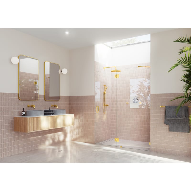 Glass Warehouse 78" x 57.5" Frameless Shower Door - Glass Hinge
