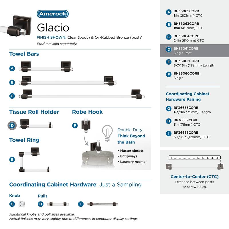 Amerock Glacio Single Post Toilet Paper Holder