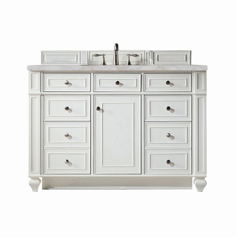 James Martin Vanities 157-V48-3VSL Bristol 48" Single Basin Walnut - Bright White