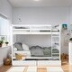 preview thumbnail 2 of 7, Full over Full Size Bunk Bed with Ladders, Solid Wood Kids Storage Bed Frame with 2-Storage Drawers for Bedroom, White