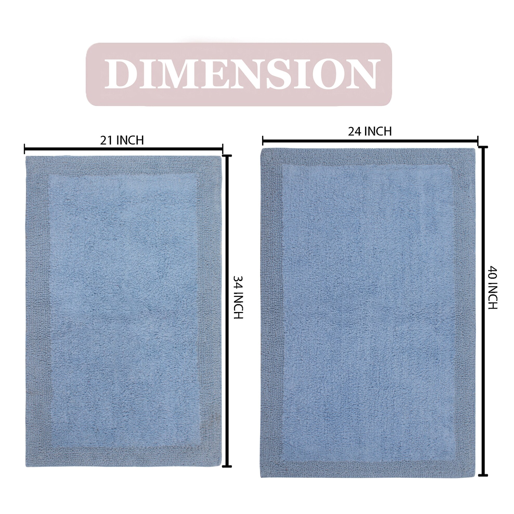  Home Weavers 100% Cotton Gradiation Collection Bathroom Décor, Washable  Rug, Bathroom Mat, Kitchen Mat, Bathroom Rug Set, Bath Mat Set, Bath Floor  Mat Non Slip, 3 Piece Set with Runner, Turquoise 
