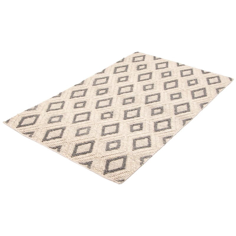 ECARPETGALLERY Braid weave Sienna Cream Wool Rug - 5'1 x 8'1