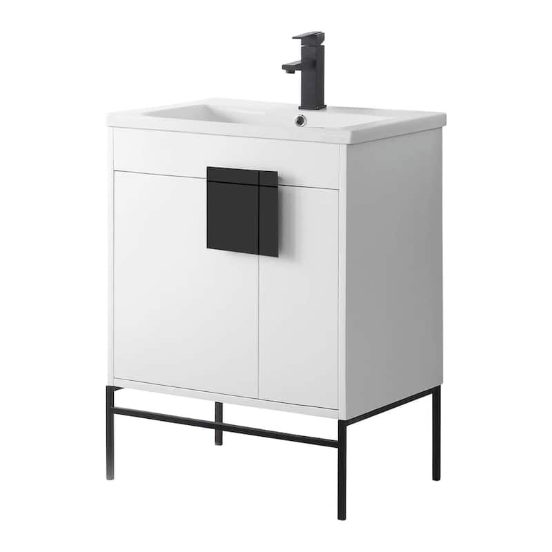 Modern Bathroom Vanity Set, Vireous China Sink Top 30"