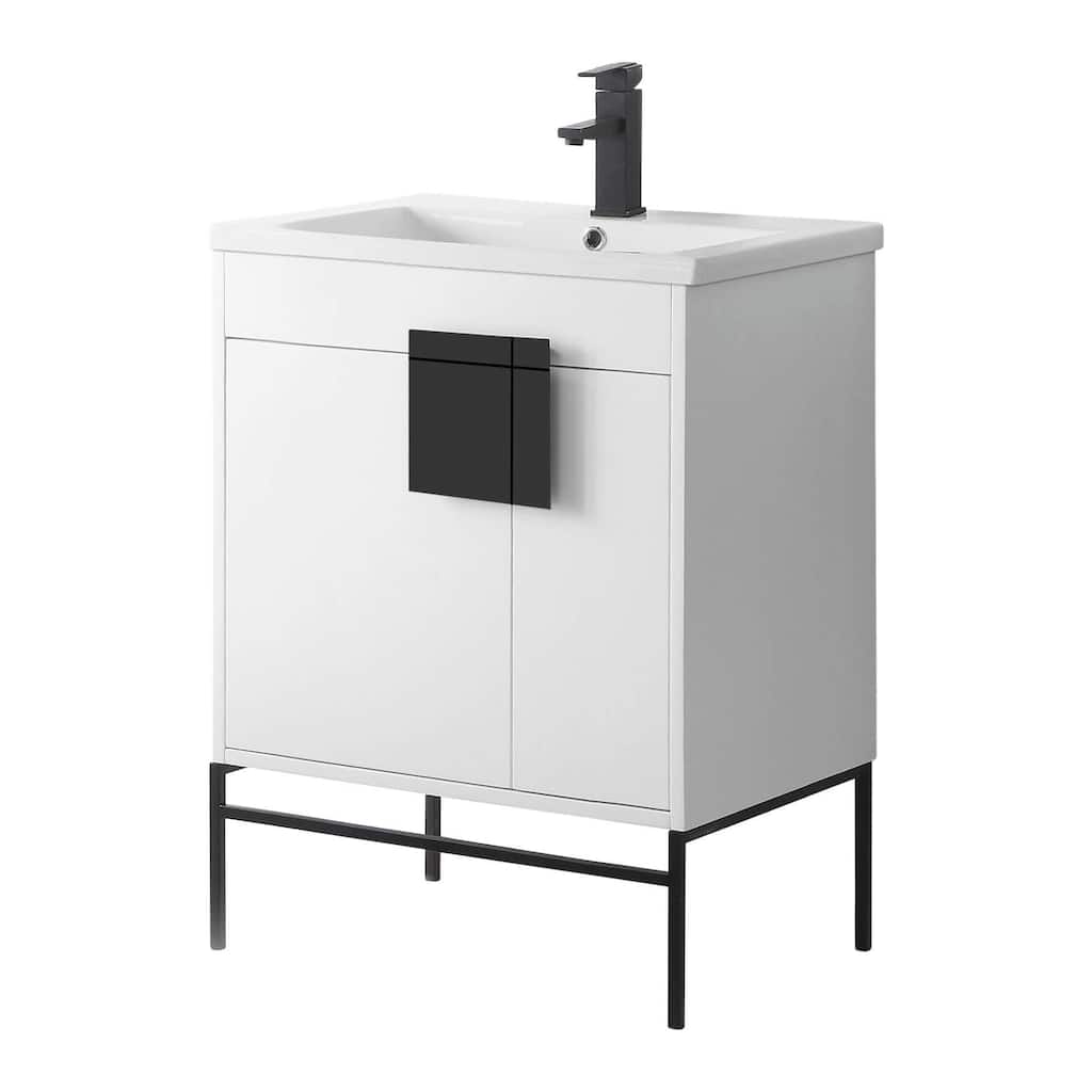 Modern Bathroom Vanity Set, Vireous China Sink Top 30"