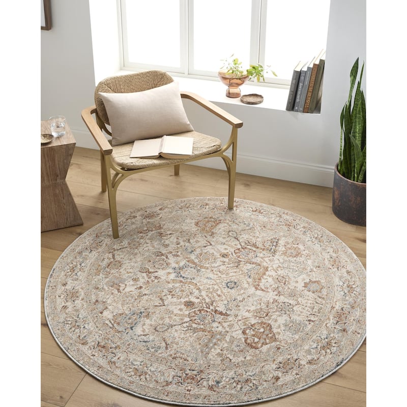 Livabliss Poem Traditional Area Rug - Cream - 2' x 2'11"