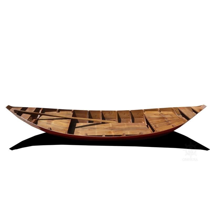 Small South East Asia Sampan Boat Red Bottom Thuyen Ba La Tam Ban