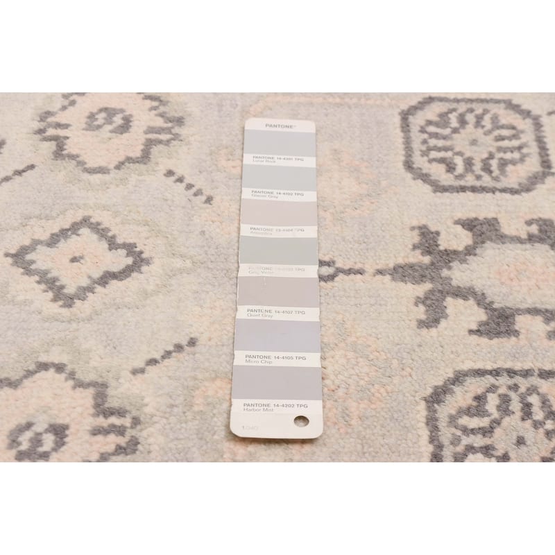 ECARPETGALLERY Hand-knotted Royal Oushak Light Grey Wool Rug - 2'6 x 7'9