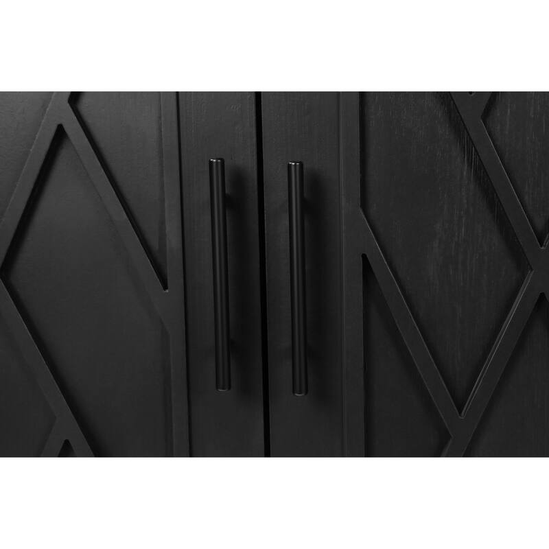 Exquisite Console Cabinet Wine Cabinet with Adjustable Shelves, Buffet Storage Cabinet Hallway Cabinet with 4 Doors