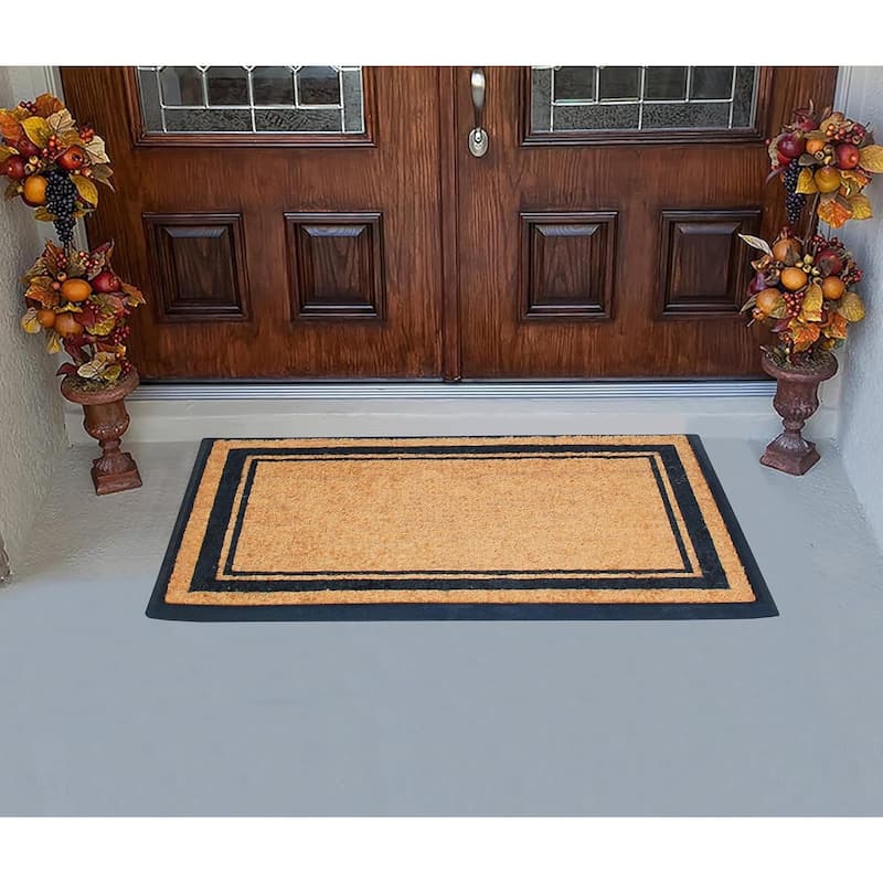 A1HC Natural Coir & Rubber Door Mat, 30x48, Thick Durable Doormats for Outdoor Entrance
