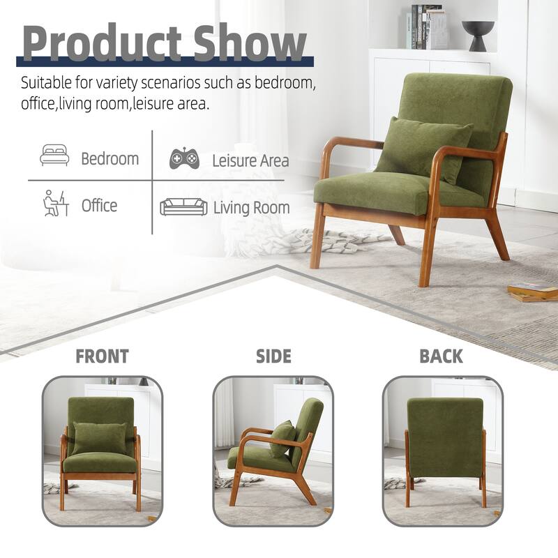 Modern Accent Chair Solid Wood Padding Lounge Armchairs - 23.23" * 29.53" * 30.71"
