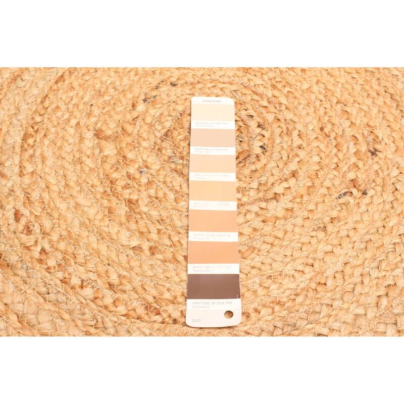 ECARPETGALLERY Braided Weave Palas Denizli Tan Jute Rug - 3'0 x 3'0