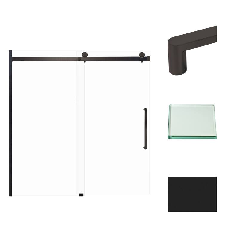 Transolid MBDT606008C-R 60" High x 60" Wide Bypass Frameless Shower - Matte Black