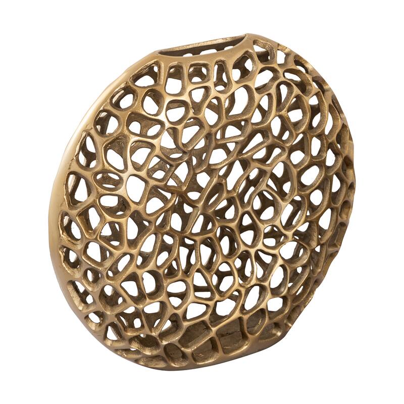 Elk Home Reef Brass Finish Metal 13.5 Inch Wide Vase