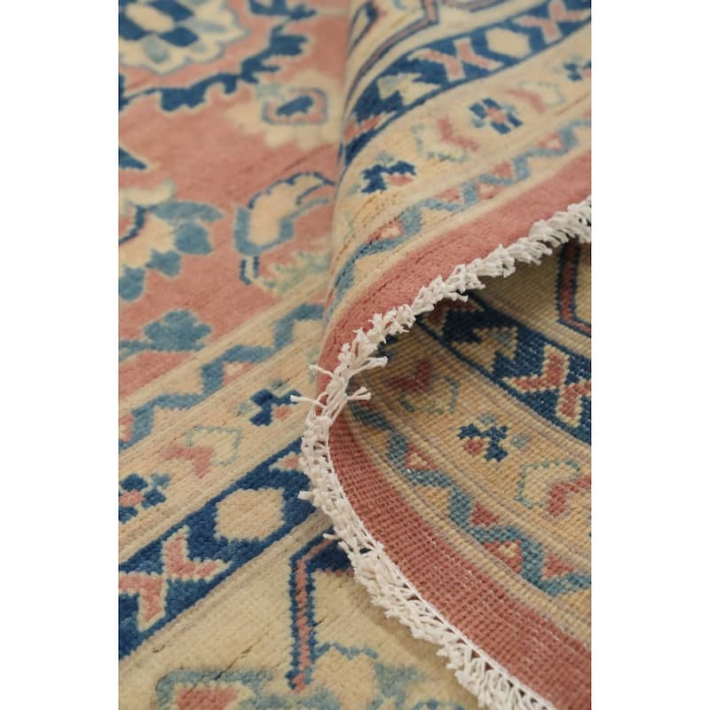 Hand Knotted Oriental 100% Wool Carpet Traditional Geometric Coral Kazak Area Rug - 13' 9'' X 9' 11''