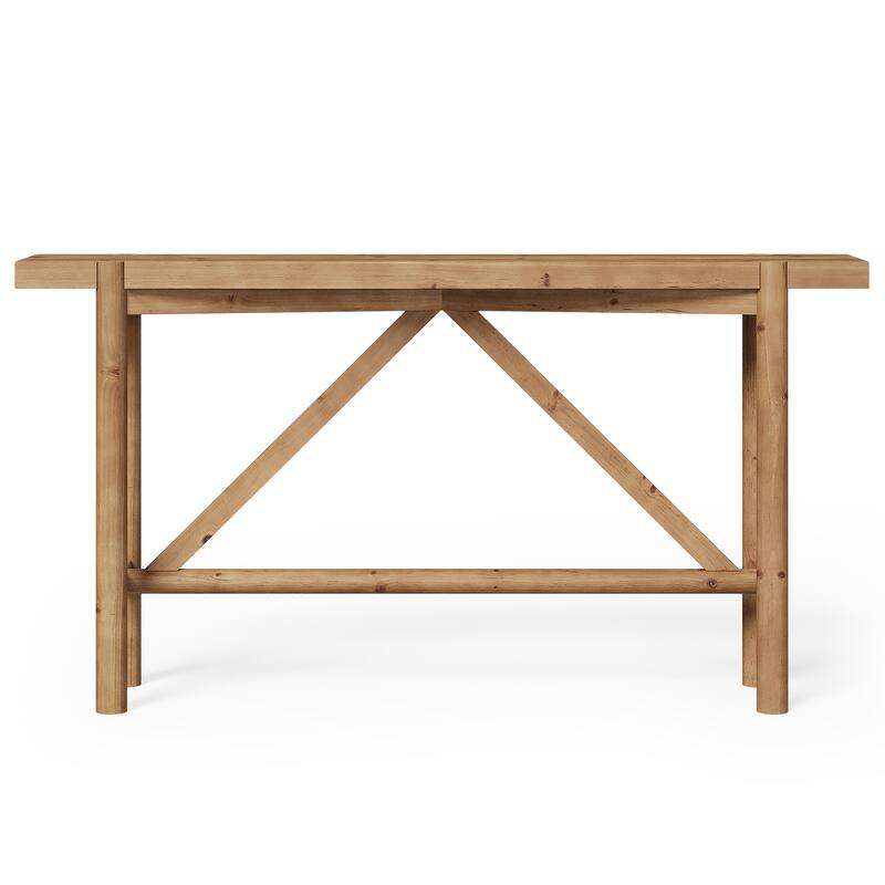 63" Long Solid Wood Console Table, Farmhouse Sofa Table for Entryway