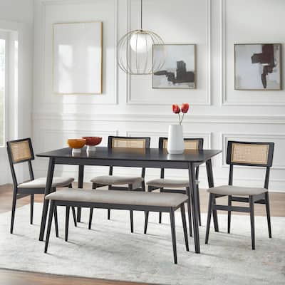 Simple Living Whitney 6-piece Cane Dining Set with Bench
