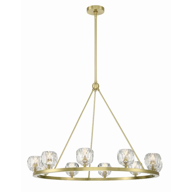 Aragon 10 Light Soft Brass Chandelier - 36"W x 30"H
