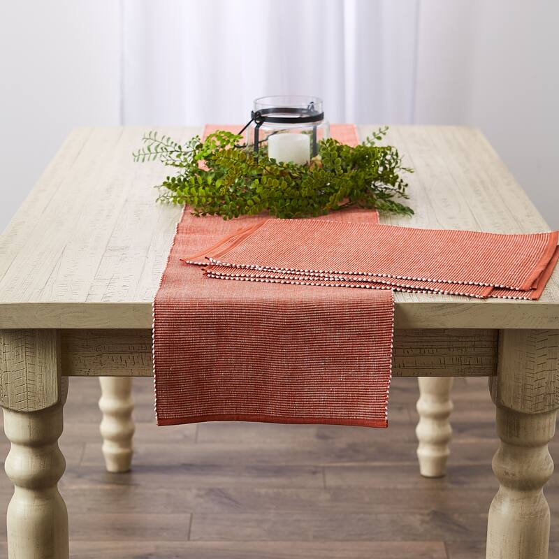 DII Black & White 2-Tone Ribbed Table Runner