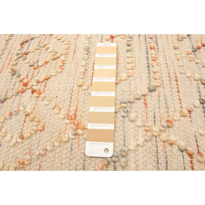 ECARPETGALLERY Braid weave Sienna Beige Wool Rug - 5'1 x 7'11