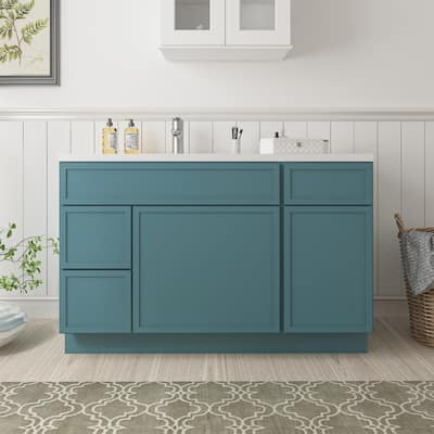 Vanity Art 51" Birch Freestanding Bathroom Vanity Cabinet without Top
