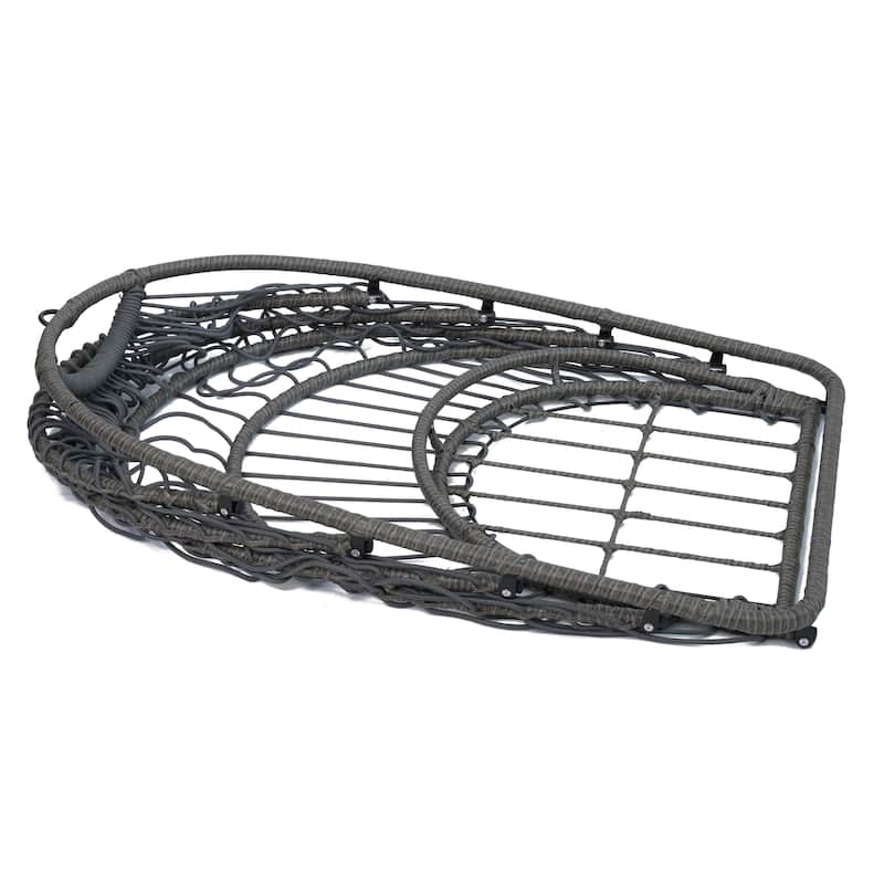 Outdoor Hammock Egg Chair with Stand, Patio Wicker Foldable Swing Chair Hanging Chair with Washable Cushion
