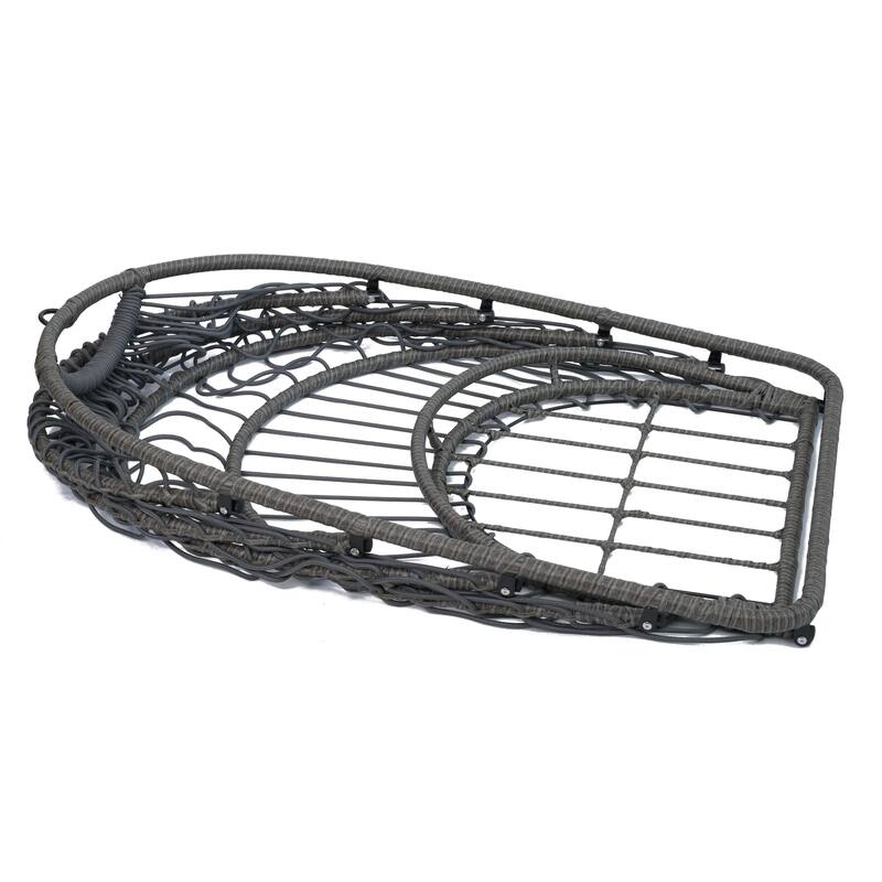 Wicker Egg Hanging Chair with Stand for Patio Indoor Outdoor - 24.4