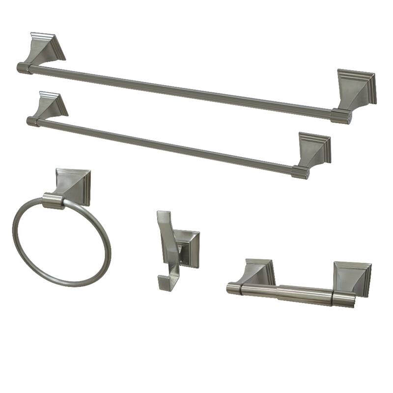 Monarch 5-Piece Bathroom Accessory Set - Brushed Nickel