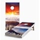 preview thumbnail 1 of 3, Sunset Winter Mountains Corn Hole Board Set with Carry Case 16 Years and Up