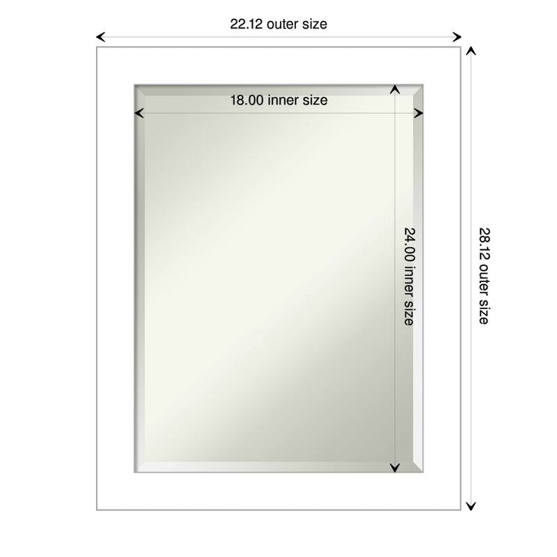 Beveled Wall Mirror - Wedge White Frame - Wedge White - 22 x 28-inch