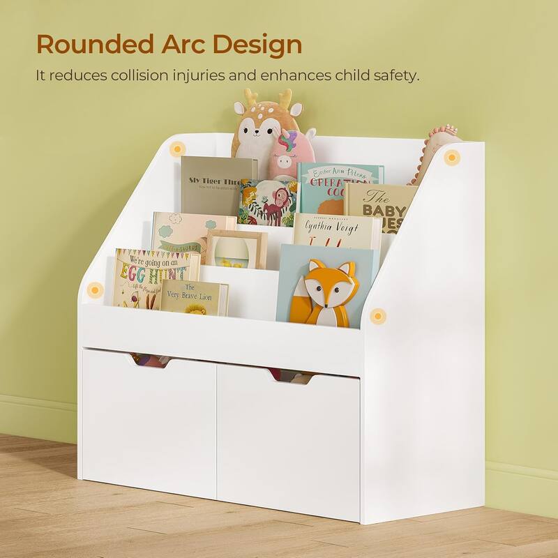 Toy Storage Organizer Kids Bookshelf 2 Drawers Book Display Kindergarten