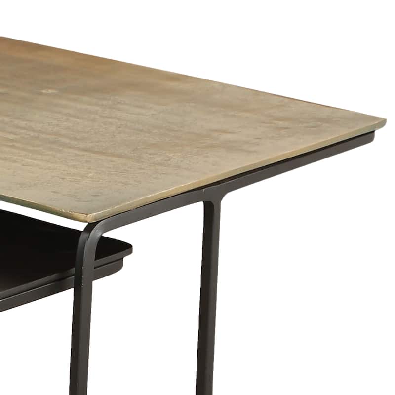 Industrial Chic Cast Aluminum 3Pc Accent Table Set
