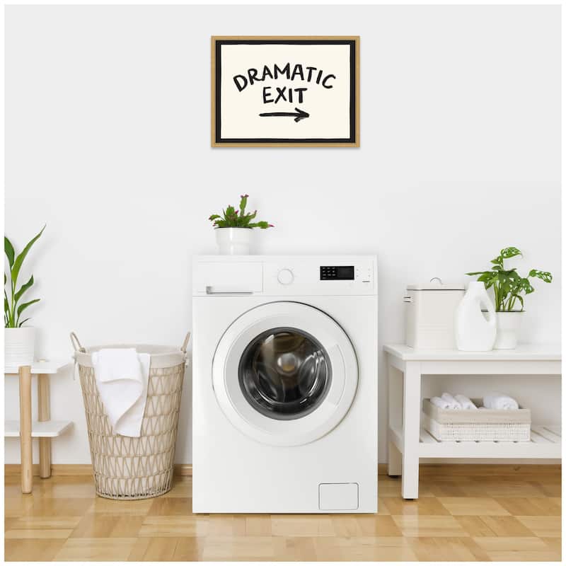 Kate and Laurel Dramatic Exit Entryway Sign by Lucky Guava Framed Canvas Wall Art Print