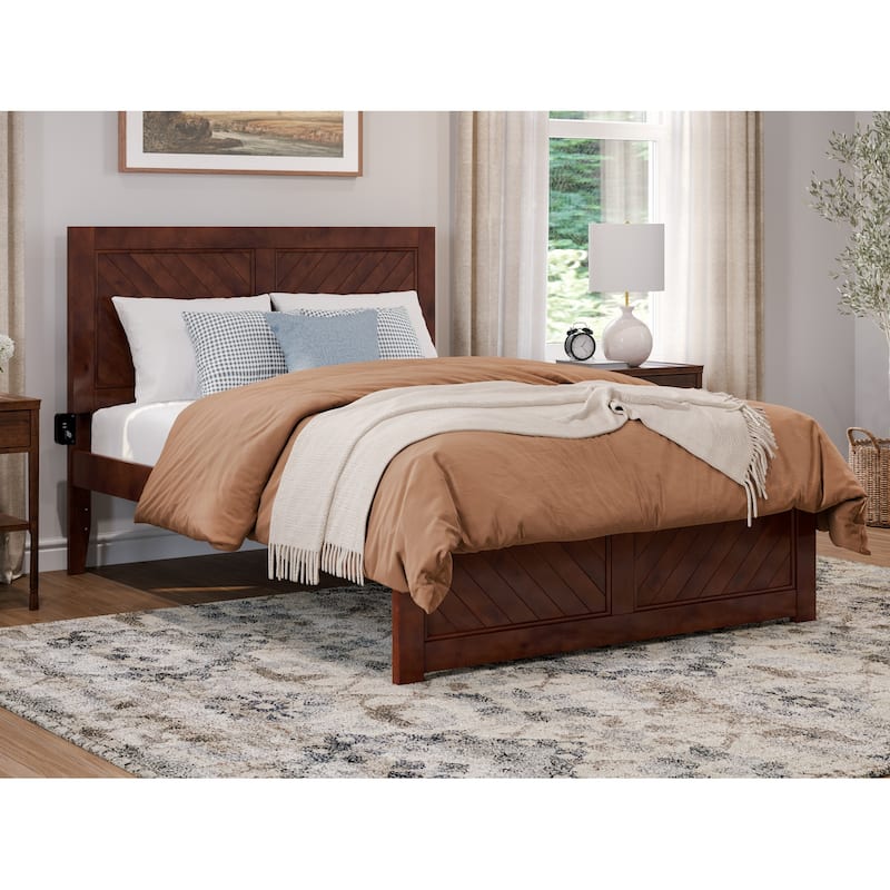 Canyon Platform Bed with Matching Headboard and Footboard - Walnut - Full