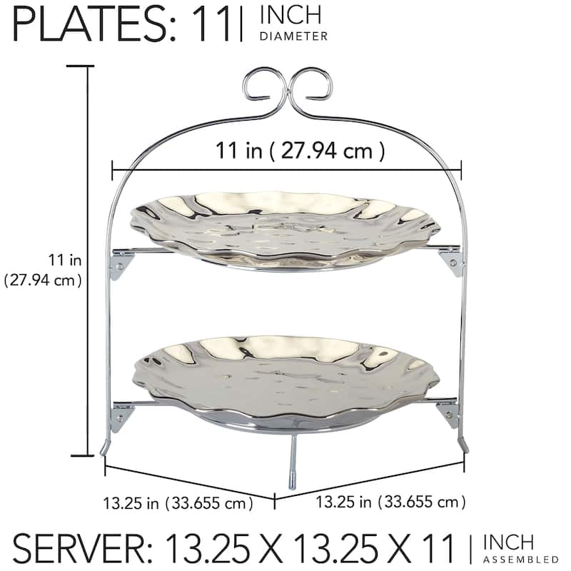 Certified International Silver Coast 2 Tier Rack with 11in Plates