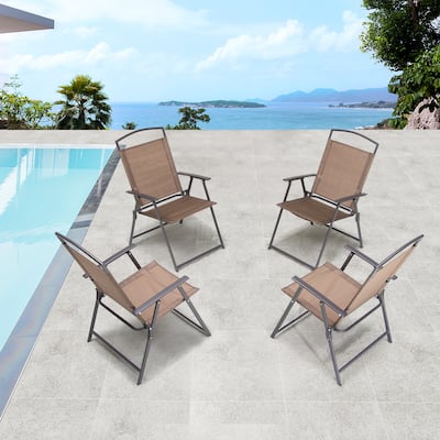 Set of 4 Patio Folding Chairs 4-Pack Dining Chairs - 22.4"*26.8"*34.4"