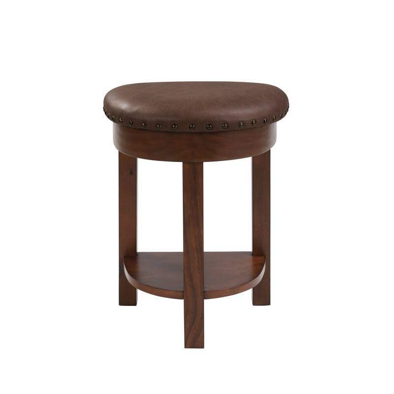 4-Piece Counter Height Dining Set, Solid Wood Kitchen Table with 3 Padded Stools