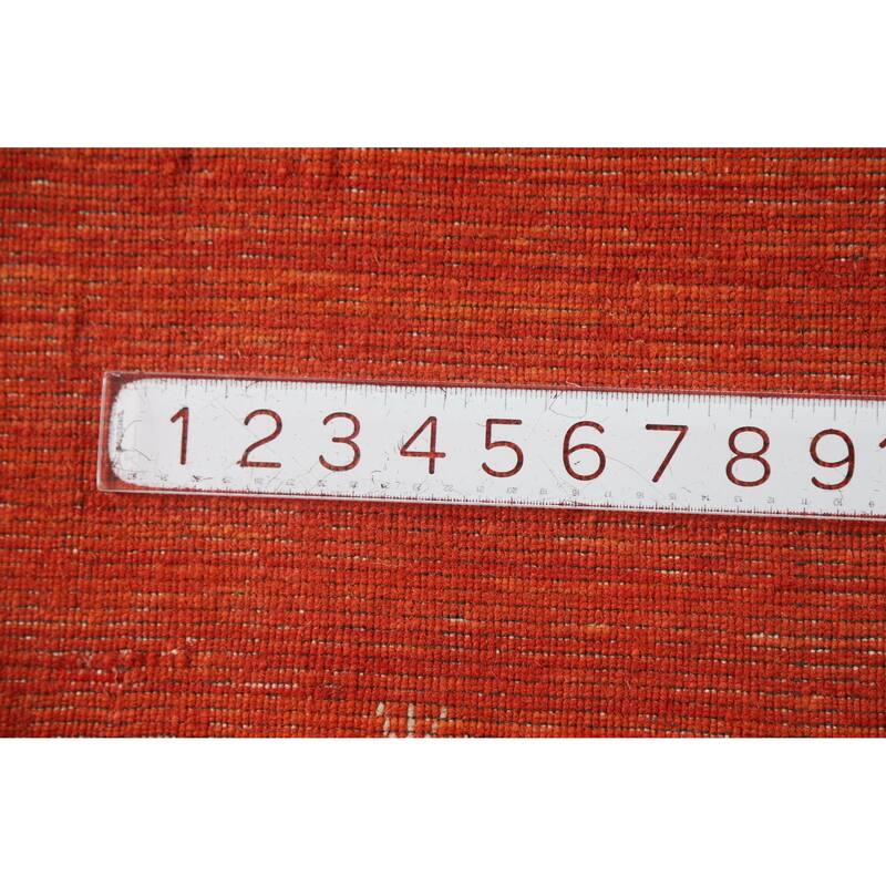 Hand Knotted Oriental 100% Wool Carpet Tribal Animal Pictorial Oranges & Rust Gabbeh Area Rug - 6' 6'' X 6' 6''