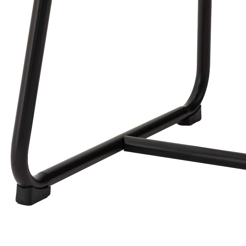 Glitzhome Set of 4 Modern Thick Soft Leatherette Metal Legs Bar Stools