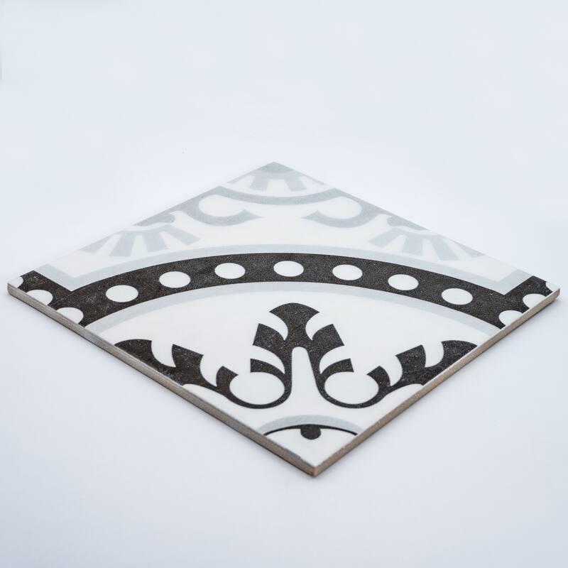 Girona 10 x 10 Ceramic Floor/Wall Tile in Black, Grey