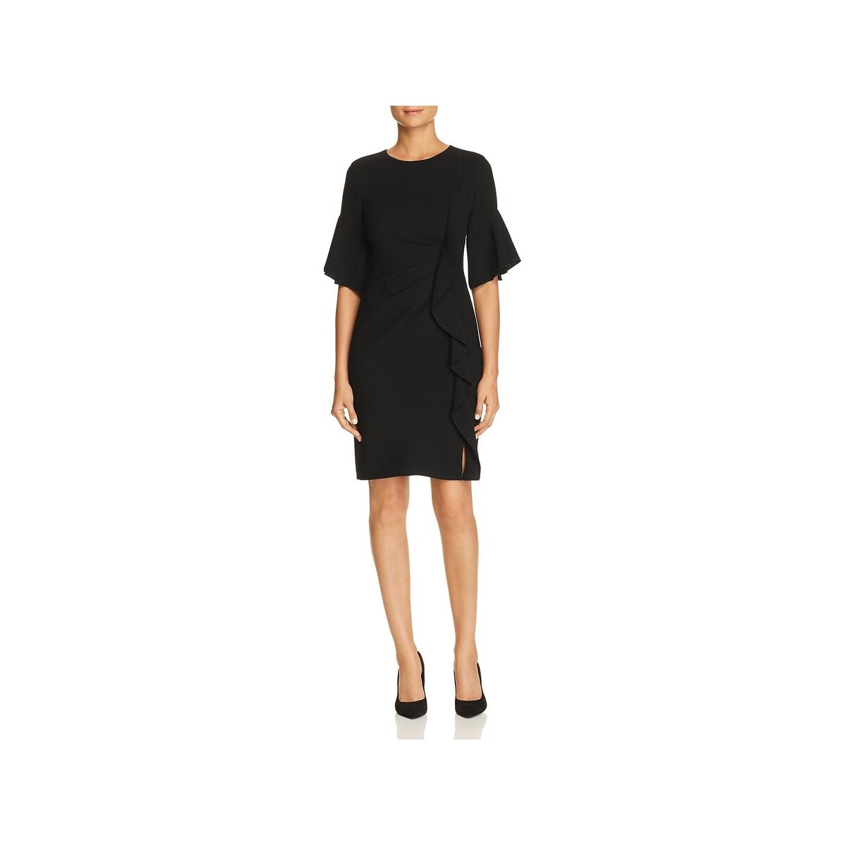 elbow sleeve work dress