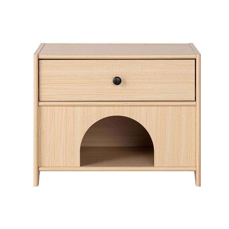 Farmhouse 22 in.L Indoor Pet Crate Design Cat Home End Table with Drawer