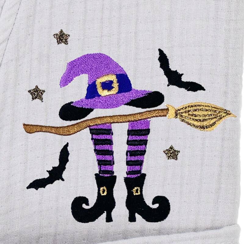 Authentic Hotel and Spa 100% Turkish Cotton Unisex Smyrna Bath Robe with Hat Broom Legs Embroidery