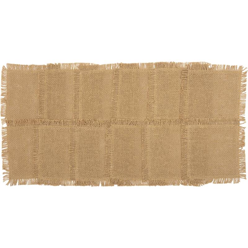 Burlap Natural Coaster Set of 12 Fringed 4x4 - Coaster Set