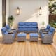 Option Brown Wicker / Blue Cusion